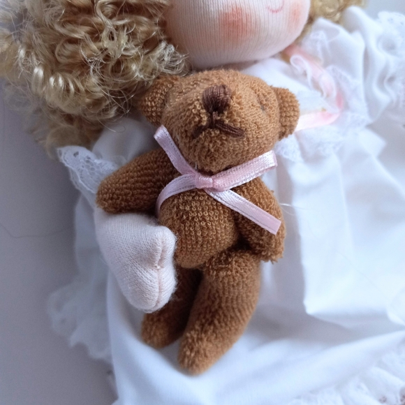 Green Tree Wendy Storybook Musical Doll Collectible Handmade Blonde White Bear - Picture 7 of 15